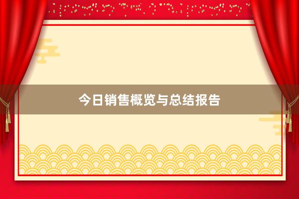 今日销售概览与总结报告